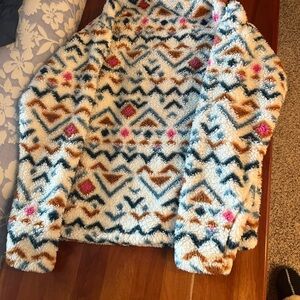 Eddie Bauer Multicolor Patterned 1/2 Dip Fleece Jacket size small